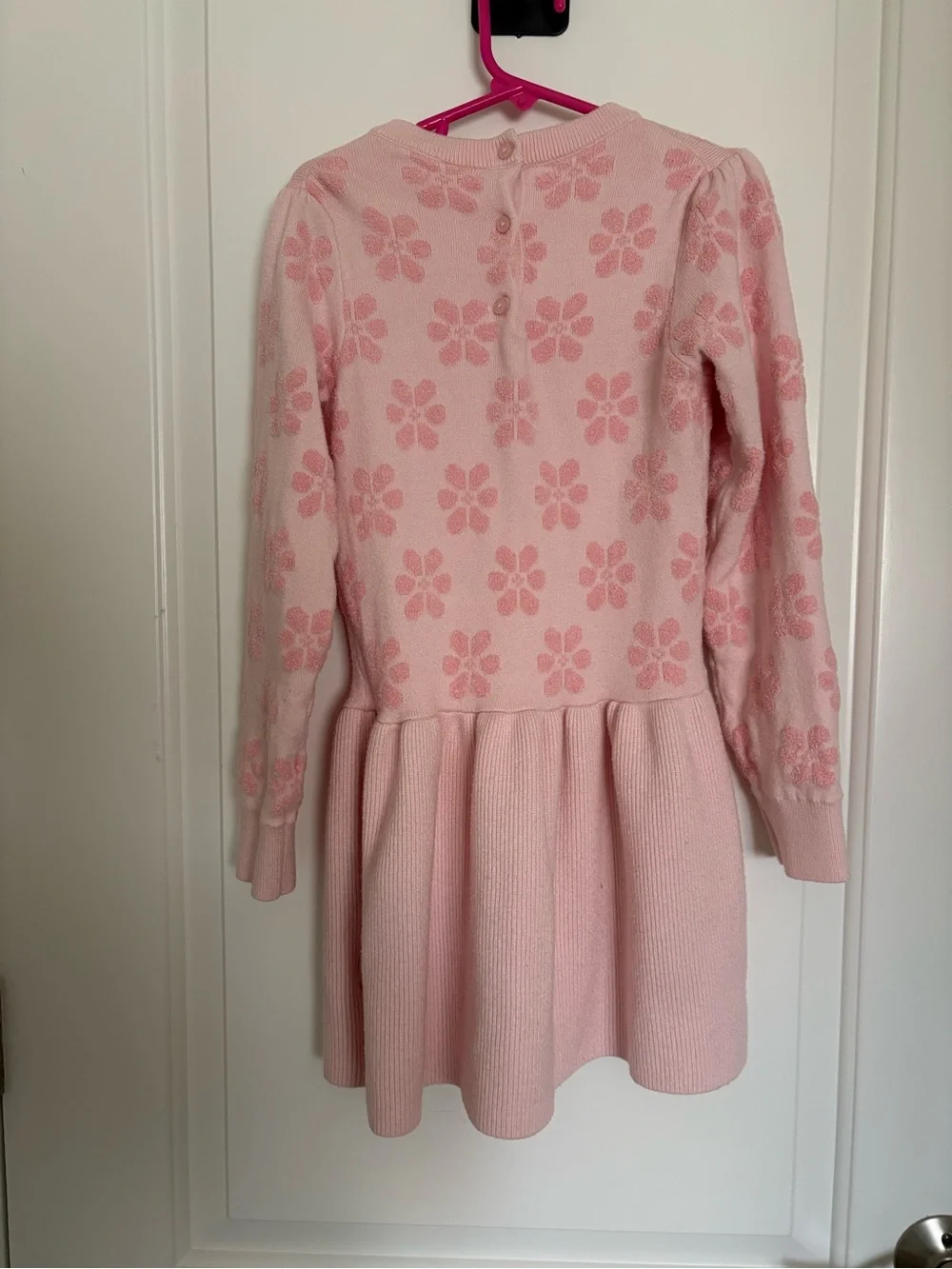 Janie and Jack Light Pink Floral sweater Dress
